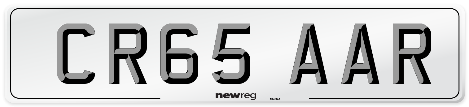 CR65 AAR Number Plate from New Reg